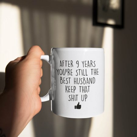 Primgi 11 oz Ceramic Best Husband Coffee Mug Gift For Anniversary