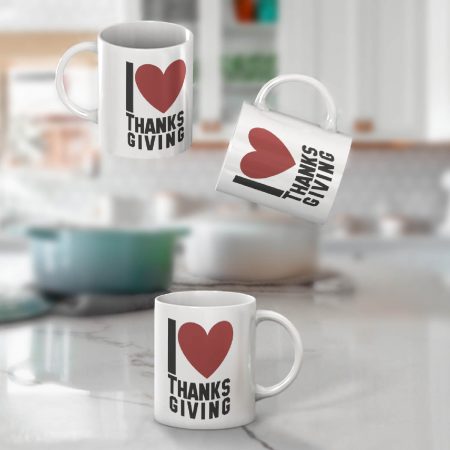 Primgi 11oz Ceramic I Love Thanks Giving Coffee Mug